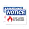 Signmission Fire Safety No Storage Sign, Vinyl Decal, 10in W x 7in L, 2PK OS-2PACK-NS-D-710-L-12655 - alternate 1
